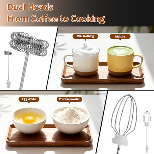 Image of Milk Frother Wand Rechargeable Handheld Frother For Coffee,Batidora De Mano Electrica Coffee Bar Accessories Kitchen Appliances Essentials Electric Frother Gift For Women Men (Black)