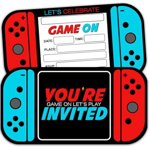 XIAOPNN Video Game Birthday Invites Cover