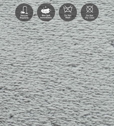 Image of Obsessions Large Indoor Polyester Carpet with Solid Pattern Felt Backing, Ideal for Bedroom & Living Room 160x230cm, Grey