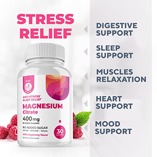 Magnesium Gummies Sugar-Free 400Mg And Probiotics For Kids - Berry Flavor Probiotic Gummies 60 Ct #TOP3