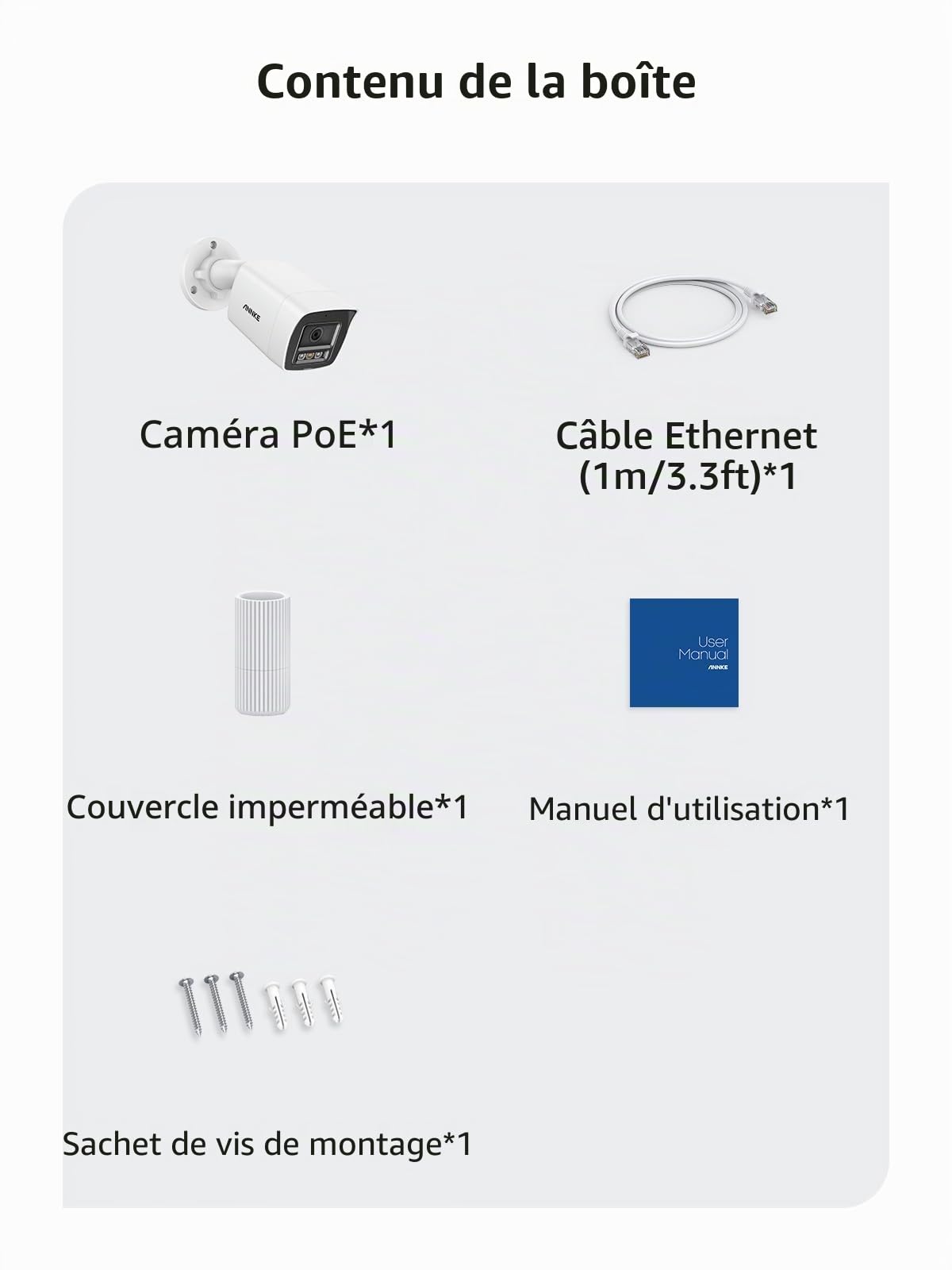 ANNKE Caméra IP PoE 4K 8MP Extérieure avec Vision Nocturne Couleur