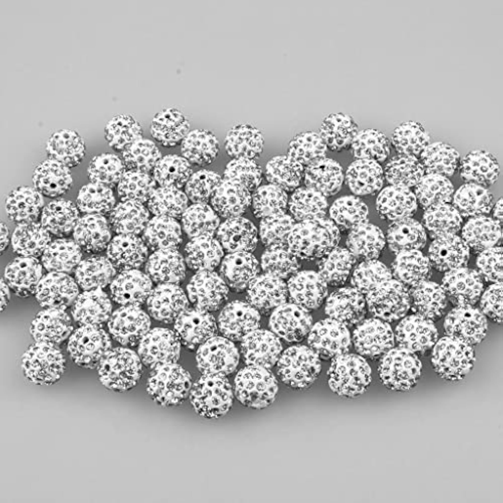 Round Clay Rhinestone Crystal Pave Disco Ball Beads, 100 Pieces