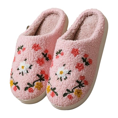 Slippers for Women 2025,Women's Cute Pattern Slipper Indoor Outdoor Shoes Warm Soft Bedroom Shoes Fuzzy Closed Toe Sandals Non Slip House Bedroom Slippers