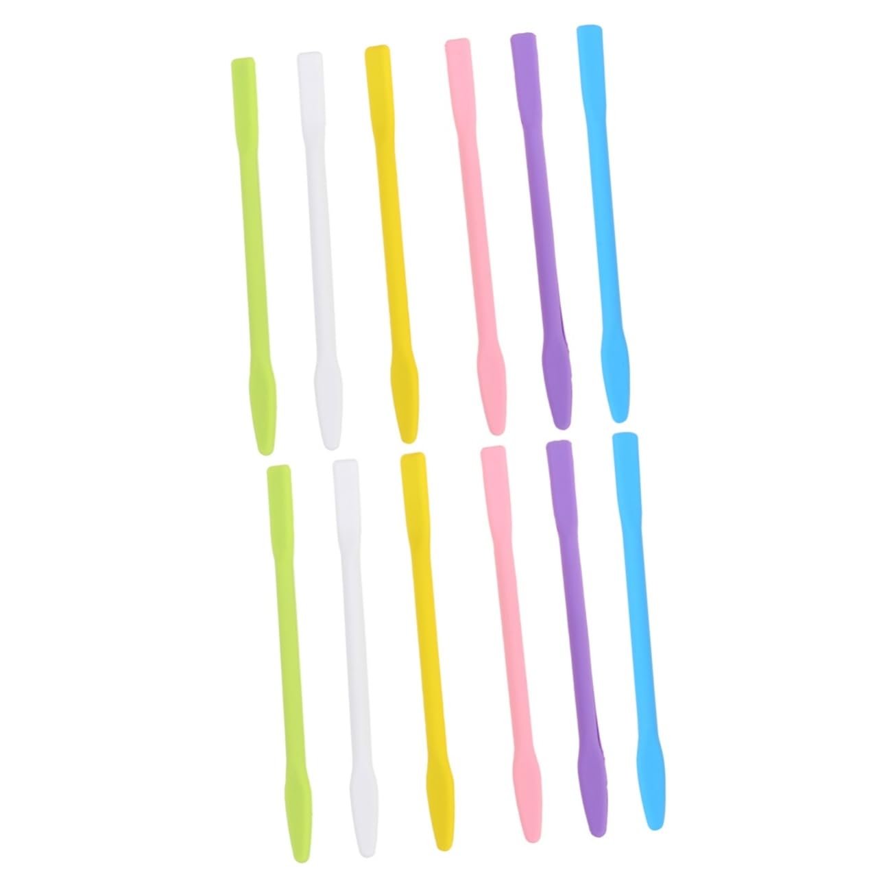 KICHOUSE 2sets Mask Stirring Rods Set Silicone Makeup Tools for Diy Mask Application Comfortable Handle 6pcs*2