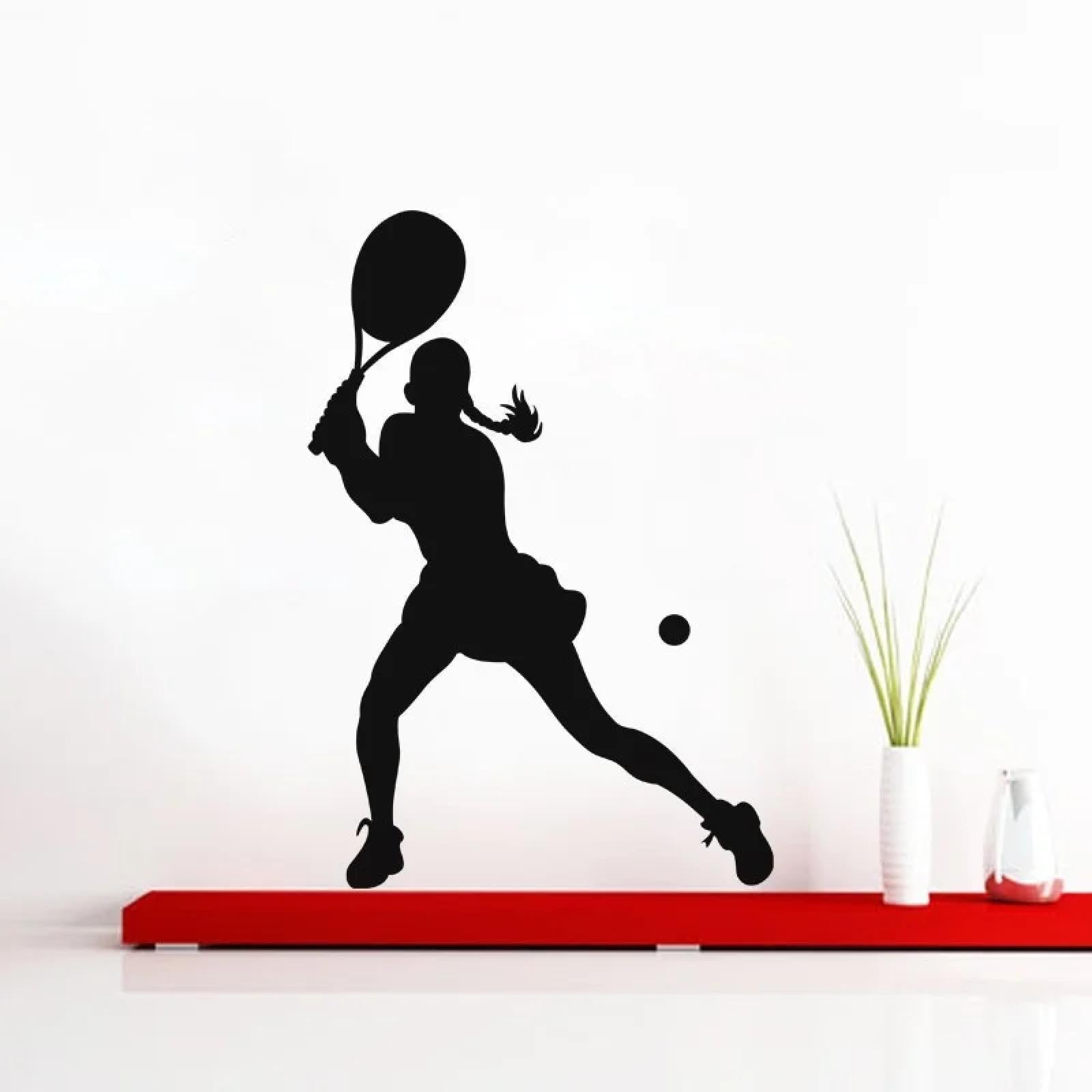 Women's Tennis Player wall Stickers Sports Gym murals, Art wall Stickers, Living Room Bedroom Decoration wall Stickers