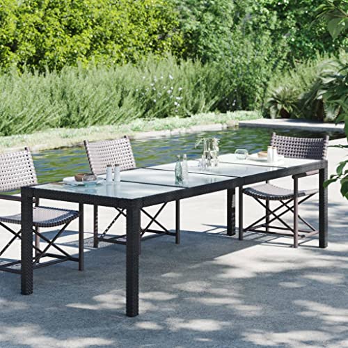 vidaXL Gartentisch Esstisch Terrassentisch Gartenmöbel Balkontisch Outdoor Tisch Außentisch Schwarz 250x100x75cm…