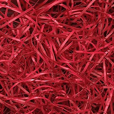 Luxury Coloured Kraft Shredded Paper-Hamper Packaging Gift Box Void Filler (RED, 1Kg) Cover