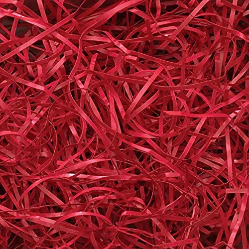 Luxury Coloured Kraft Shredded Paper-Hamper Packaging Gift Box Void Filler (RED, 5Kg)