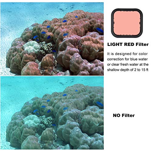 Image of GEPULY 3-Pack Dive Filter (Red, Light Red, Magenta) for GoPro Hero 5 6 7 Black Hero(2018) Super Suit Housing - Color Correction in Scuba Diving, Snorkeling and Underwater Photos and Videos