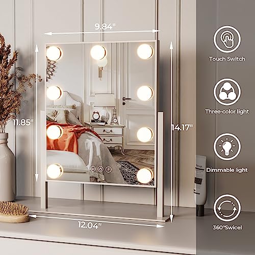 ZL ZELing Vanity Mirror with Lights,Makeup Mirror with Lights,10X Magnification,Light up Mirror with Smart Touch 3 Colors Dimmable,Mirror with Lights with 360° Rotation - Image 4