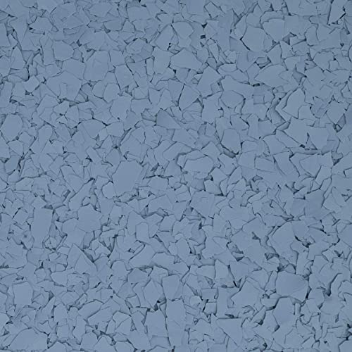 1/4" Decorative Floor Coating Flakes for Epoxy Flooring - Enhances Interior/Exterior Surfaces - for Garages, Basements, Showrooms - Solid Colors (1 Pound, Slate Blue)