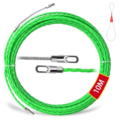 10M Sonda Passacavi, Spirale Di Ritorno Diametro 4,5 Mm Sonda Tiracavi Cavo Molla Elettricista Con Molla Di Guida, Per Tiracavi Tubature Con Curve Strette(10M)-image