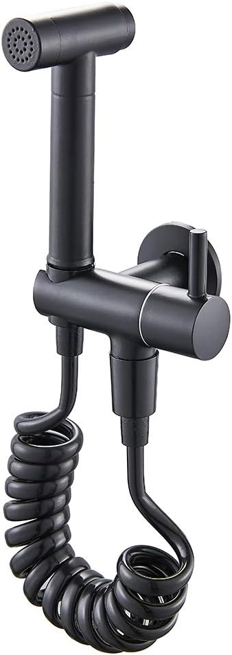 BlackSprayer Brass Cloth Diaper Washer Shower Sprayer Set Wall Mounted Portable Bathroom ShowerTap with Single Cold Water