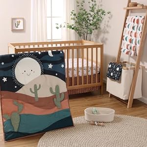 The Peanutshell 5 Piece Baby Crib Bedding Set for Boys & Girls – Newborn, Infant & Toddler Nursery Bed Set Decor with Fitted Crib Sheets, Blanket, Dust Ruffle Comforter – Joshua Tree