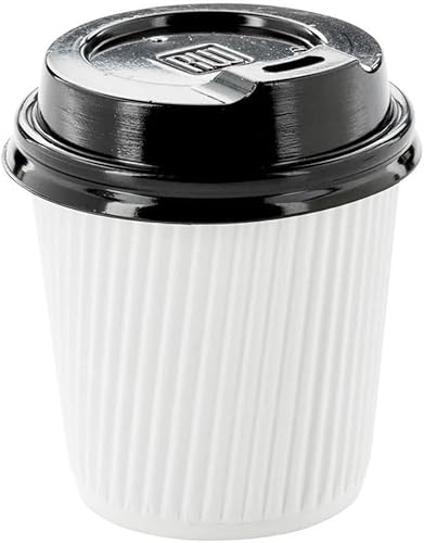 Vista 175 de Vasos de café de papel aislado de pared corrugada, 8 oz, Anaranjado