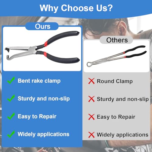 Image of STHIRA Electrical Disconnect Plier Clamp Tool 8 inch Carbon Steel Automotive Connector Pliers with Rubberized Insulated Handle, Terminal Release for Auto Mass Air Flow Sensors Fuel Injectors
