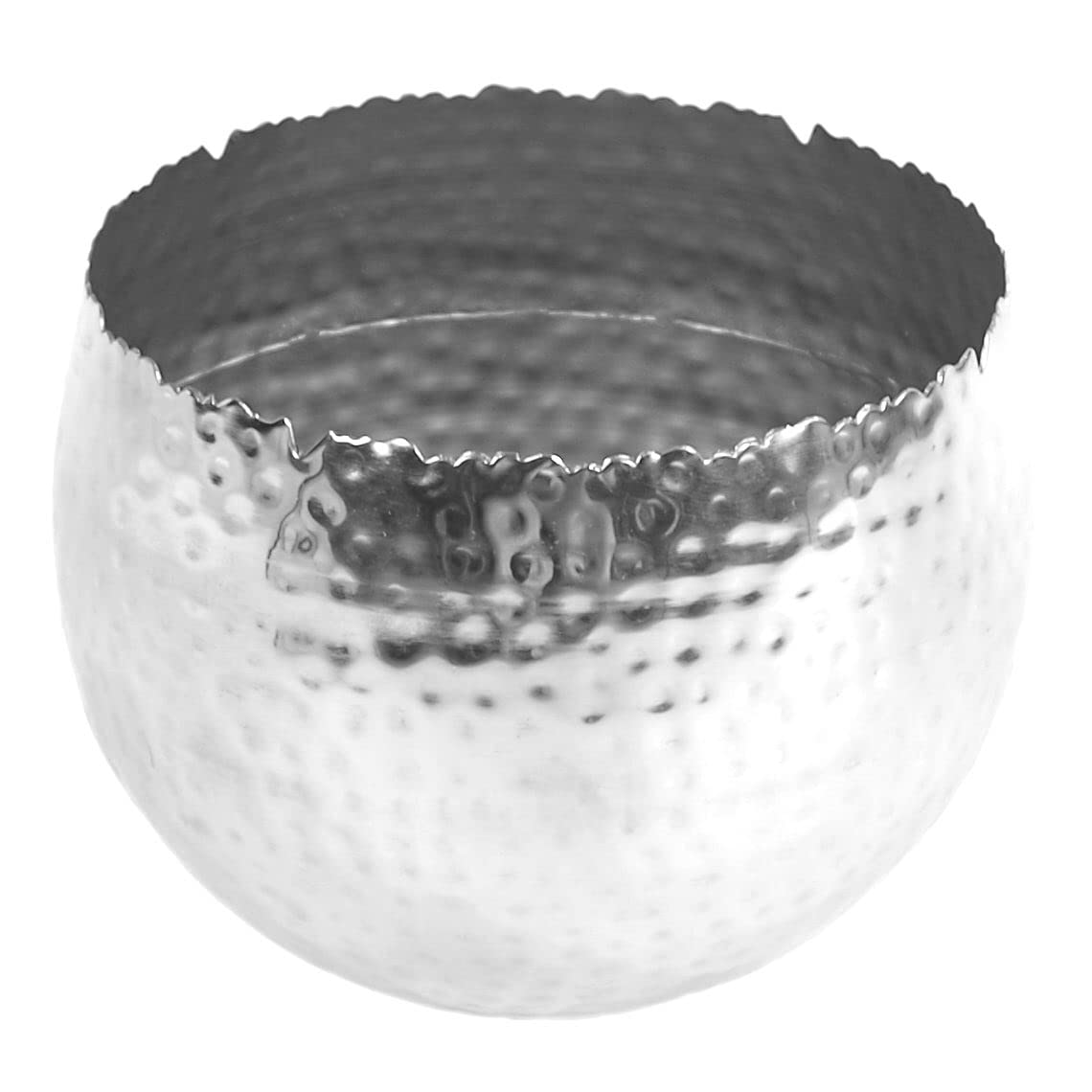 Botanik Hammered Metal Planter 17cm Silver