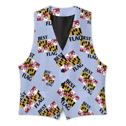 Best Maryland Flag Formal Suit Vest for Men Waistcoat Printing Business Casual Dress for Tuxedo2