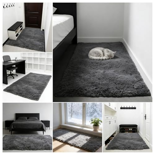 Tapis de salon élégant à poils longs design moderne pour intérieur raffiné