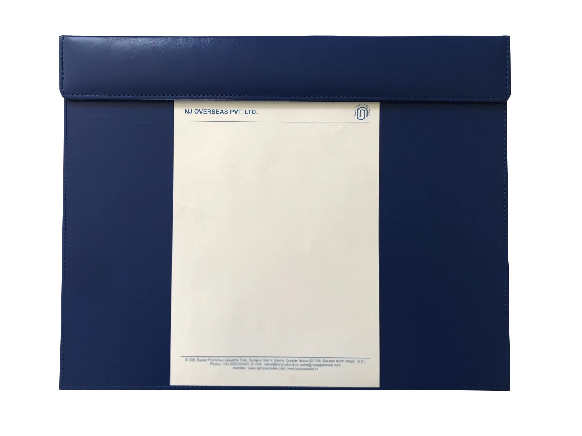 NJ Large Rectangle Desk Writing Pad & Drawing Board with Magnetic Paper Clip – 18×14" Black Desk Blotter for Hotel Front Desk, Reception, Office & Planner Use (Blue) 3