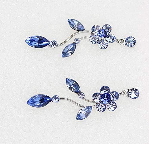 Image of Faship Gorgeous Rhinestone Crystal Floral Necklace Earrings Set