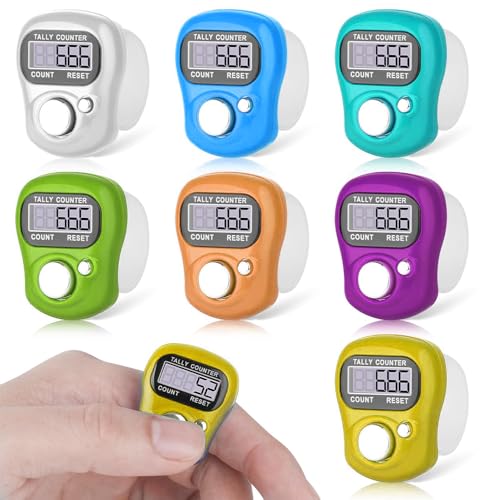 luoqiuuu 4 Packs Electronic Finger Counter, Electronic Digital Display, Hand Tally Clicker Counter, Color Random