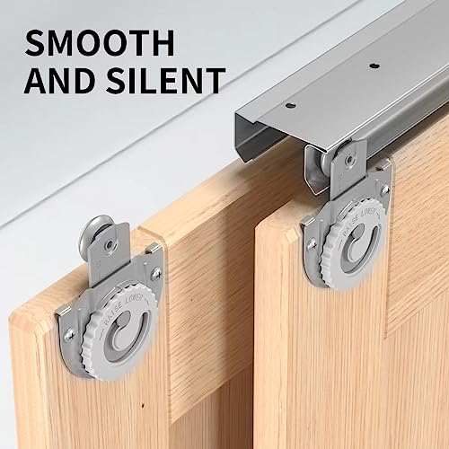 SongYung Bypass Sliding Door Hardware 60", Bypass Wardrobe Closet Door Track Set, Smoothly and Quietly, for 2 Door System - Thumbnail 6