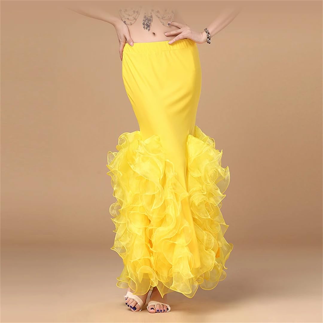 Gonne a Ruota Ampie e svolazzanti, Gonna di Danza del Ventre da Donna Multicolore
