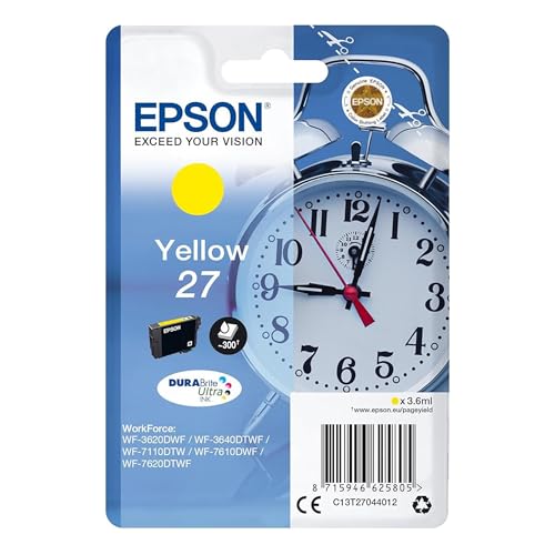 Epson 27 Serie Sveglia, Cartuccia Originale Getto d'Inchiostro DURABrite Ultra, Formato Standard, Giallo