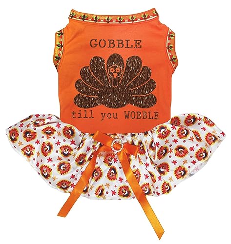 Robe pour chiot confortable motif dinde orange taille S - 2