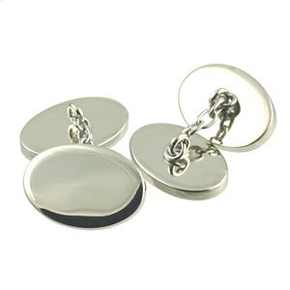 Cadena de plata Oval pares gemelos Seleccione bolsa de regalo