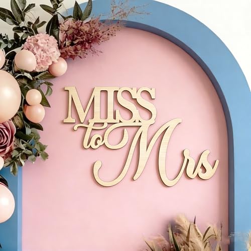 Wooden Miss to Mrs Wedding Sign Bridal Shower Decoration Wedding venues Sign Engagement Party Decoration Bride to Be Backdrop Miss to Mrs Party Photo Props
