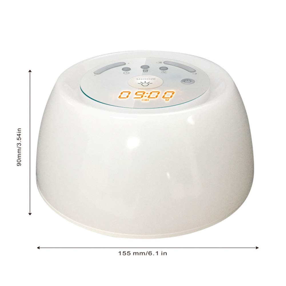 RéVeil Lampe RéVeillez-Vous La LumièRe, Lever du Soleil/Le Coucher du Soleil Simulation Ajustable 7 Couleurs LumièRes de La Nuit,Chargement USB pour Le Salon Et La Chambre