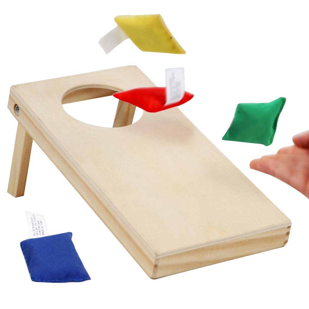 Kids Cornhole Game Set Outdoor Sports Game Collapsible Interactive Toss Game Set Throwing Toys