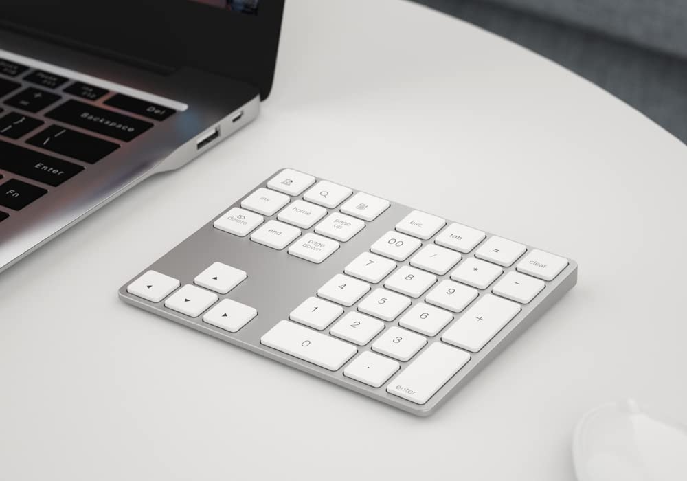 HDWR typerCLAW-BN100 Teclado numérico inalámbrico Bluetooth | Carcasa de aluminio, alcance 10 metros, teclas de membrana, para iOS