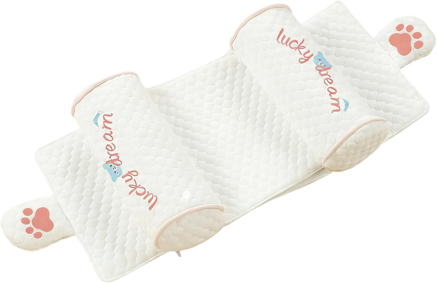 Supportive Contoured Pillow, Breathable Washable, Daily Home Use (Pink)