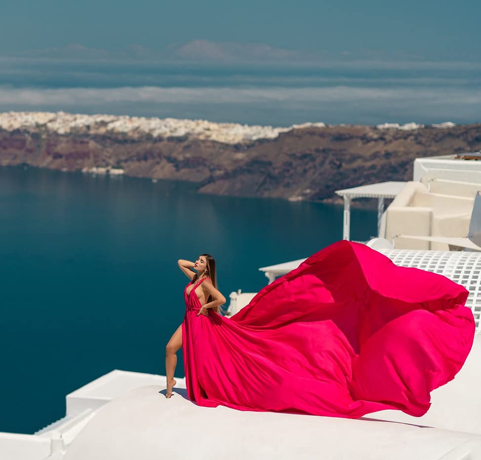 Yellow Long Flying Dress for Photoshoot Maternity Photography Prewedding Vacation4