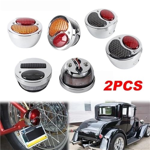 Feu stop moto 12V avec support de plaque en métal noir pour Chopper