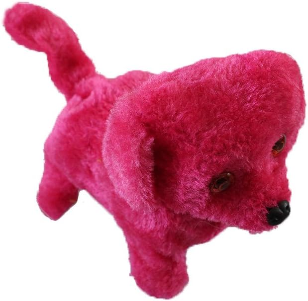 CUGBO Walking Barking Dog Plush Stuff Pet Puppy Kids Toy Sound and Light Electronic Dog Toy ,Battery Powered(Fuchsia)
