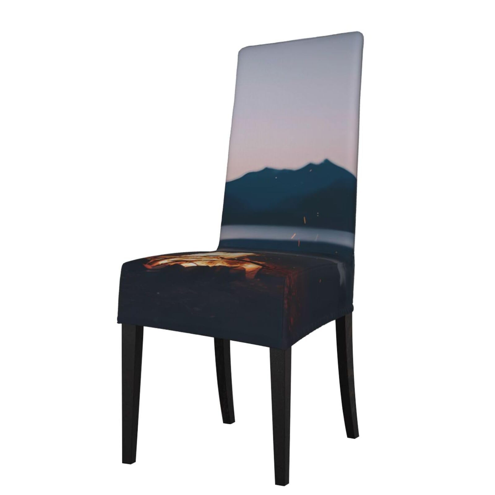 Yyhwhjde Black Camping Prints Protection Cover For Dining Chair – Stretch Slipcovers For A Fresh, Refreshed Dining Room Look!