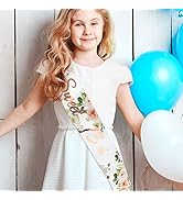 Konsait Glitter Rose Gold Paper Sweet 13 Sash- 13 Fabulous Sash-Birthday Gifts Bday Accessories w...