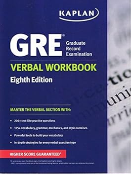 Unknown Binding Kaplan GRE [Graduate Record Examination] Verbal Workbook 8th Edition Book