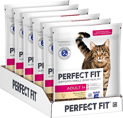 PERFECT FIT Adult Trockenfutter für erwachsene Katzen ab 1 Jahr - Huhn, 750g (6 Beutel) 1