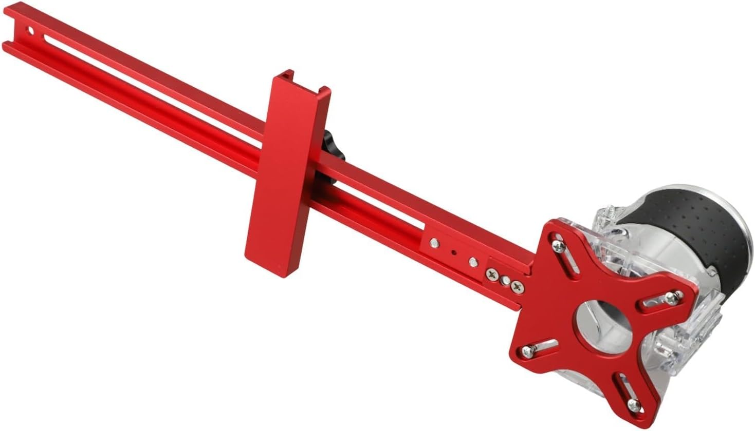 Router Milling Groove Bracket for Woodworking Cabinet Hardware Aluminum Circle Cutting Jig with Detachable Base (B)