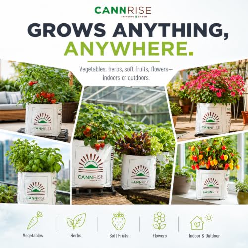 Image of Coco Coir Grow Bags 5 Pack, 1 Gallon Pre-Filled & Ready to Plant - No Soaking or Bucket Needed, Peat-Free Coconut Coir Planting Bags for Herbs, Vegetables & Flowers, Indoor & Outdoor