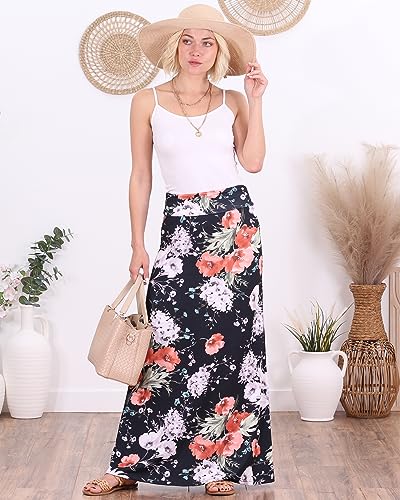 Image of Popana Long Maxi Skirt for Women, Flowy Long Skirts for Women | High Waisted Soft Trendy Rayon, Sundress Convertible Skirt, Long Length Bodycon Maxi Skirt, Petite and Plus Size