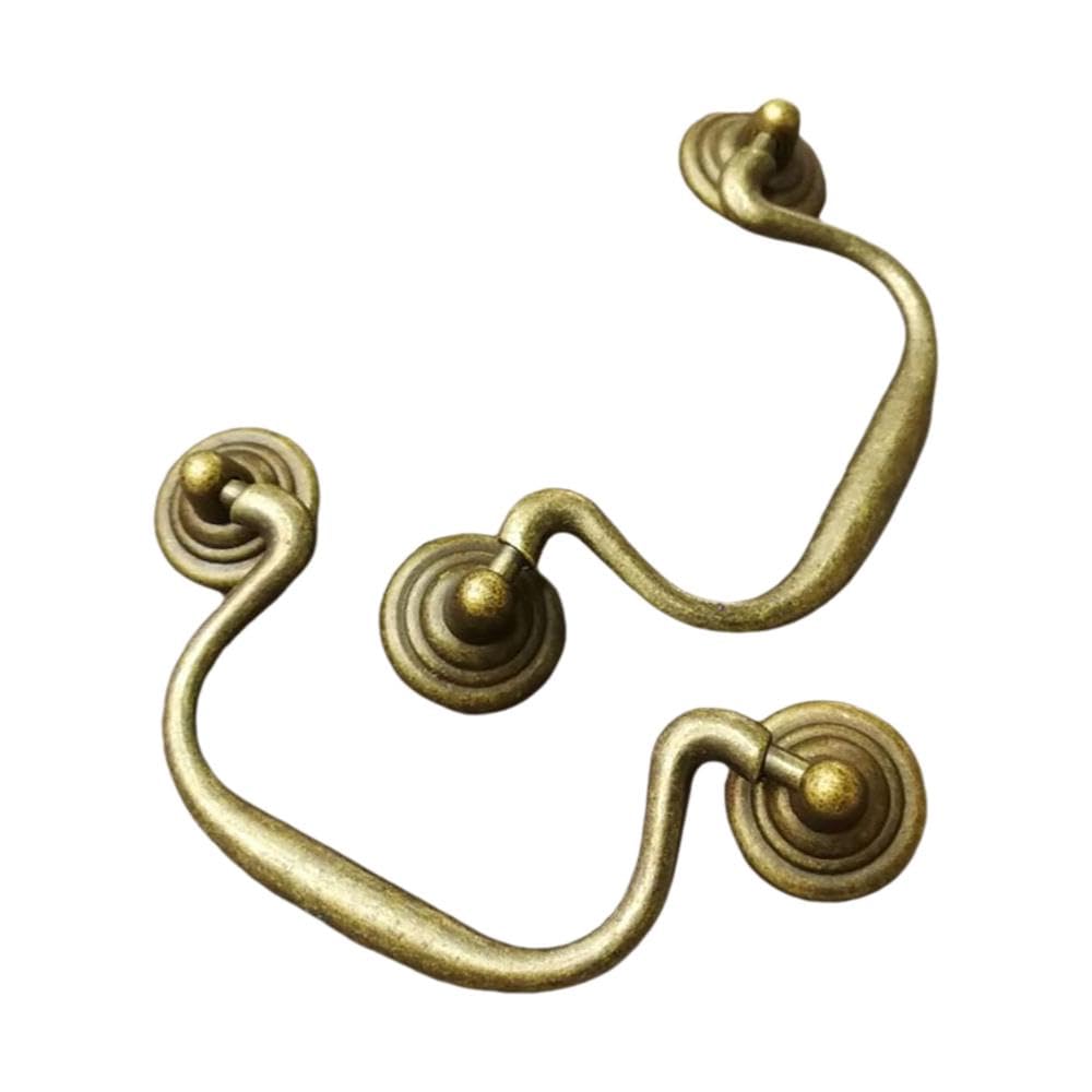 SENRISE 2Pcs Antique Bronze Drawer Handles, 9cm Hole Centers Vintage Furniture Pull Handles for Cupboard Wardrobe Dresser Door (11cm Length)