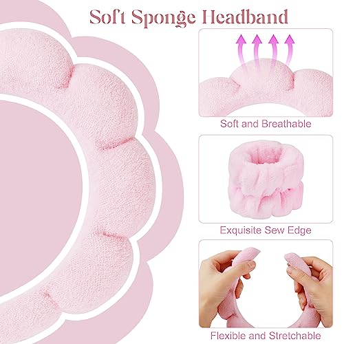 Realjoy 3PCS Spa Headband for Washing Face Makeup Headbands for Women Skincare Headband and Wristbands for Skincare Face Washing - Image 3