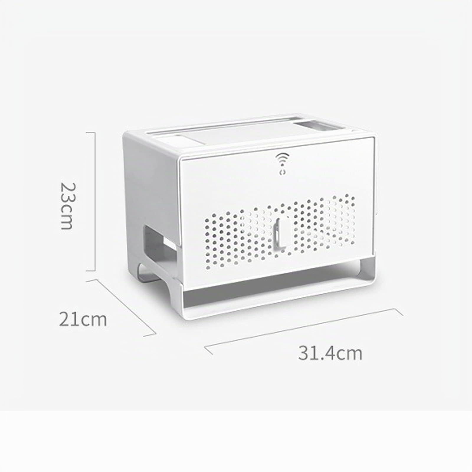 Support Box Internet,Box Rangement,Meuble Box Internet,éTagèRe Flottante Murale Pour Routeur Wifi,éTagèRe Flottante Pour Composants Tv,2 éTages BoîTe De Rangement Moderne à Suspendre,Grande Capacité