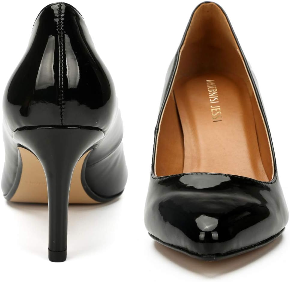 Unisex Men's Women's Classic Mid Kitten Heel Pumps - Image 5